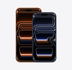 星宇橙色 iPhone 17 Pro Max 正面外观和深蓝色 iPhone 17 Pro 正面外观。